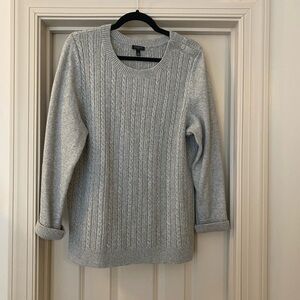Talbots Light Gray Cable Knit Sweater